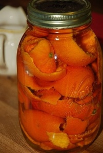 orange peels soaked in vinegar